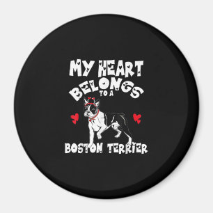 My Heart Belongs To a Boston Terrier Headband Magnet