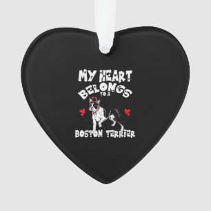 My Heart Belongs To a Boston Terrier Headband Ornament