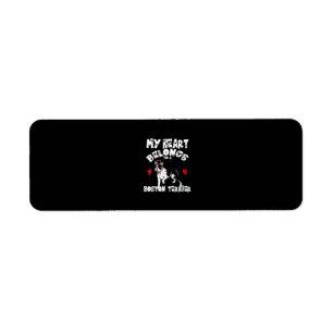 My Heart Belongs To a Boston Terrier Headband Return Address Label