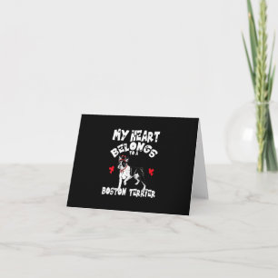 My Heart Belongs To a Boston Terrier Headband Thank You Card