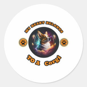My Heart Belongs To A Corgi Classic Round Sticker