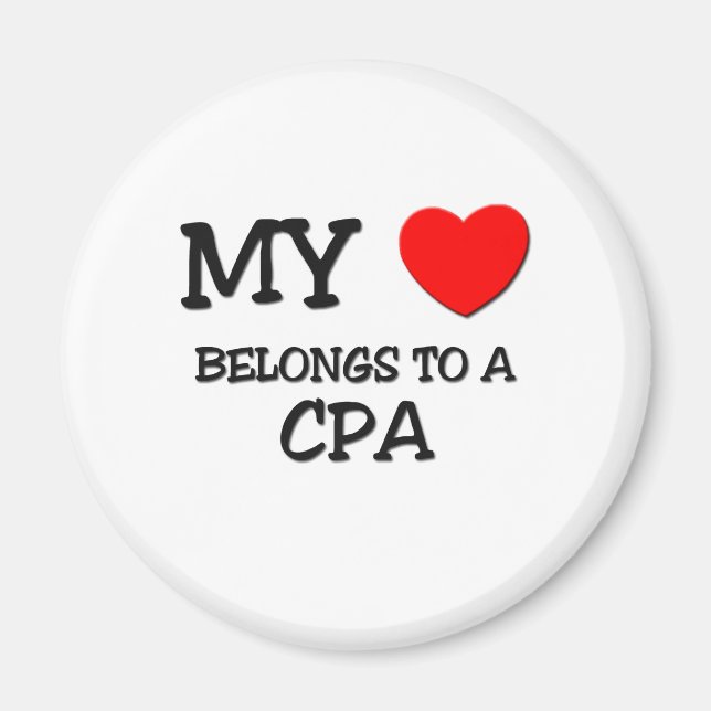 My Heart Belongs To A CPA Magnet (Front)