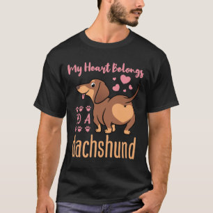 My Heart Belongs to a Dachshund Doxie Mum Dad T-Shirt