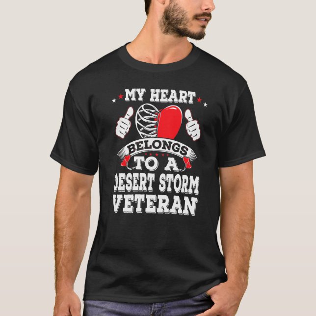 My Heart Belongs To A Desert Storm Veteran Valenti T-Shirt (Front)