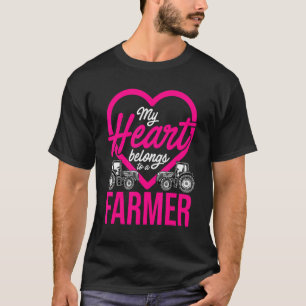 My Heart Belongs To A Farmer Agriculture Tractor D T-Shirt