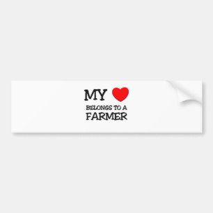 My Heart Belongs To A FARMER Bumper Sticker