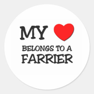 My Heart Belongs To A FARRIER Classic Round Sticker