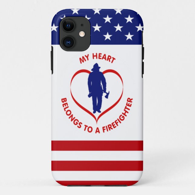 My Heart Belongs To A Firefighter Case-Mate iPhone Case (Back)
