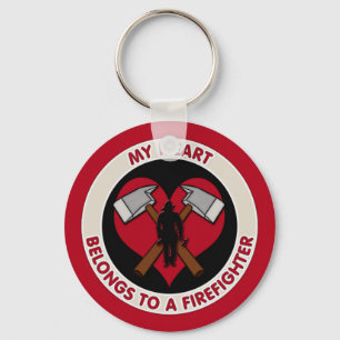 My Heart Belongs To A Firefighter Key Ring