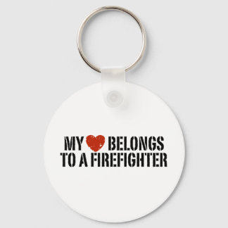 My Heart Belongs To A Firefighter Key Ring