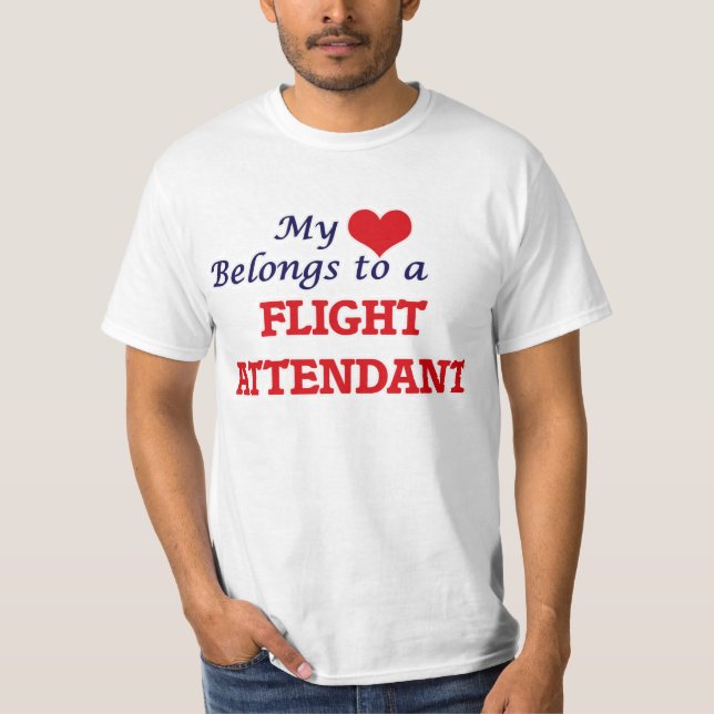 My heart belongs to a Flight Attendant T-Shirt (Front)