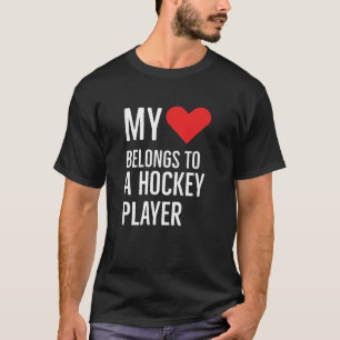 My Heart Belongs To A Hockey Player Anniversary Qu T-Shirt