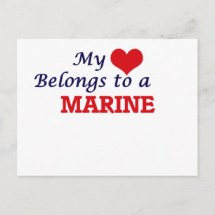 My heart belongs to a Marine Postcard