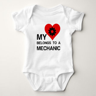 MY HEART BELONGS TO A MECHANIC BABY BODYSUIT