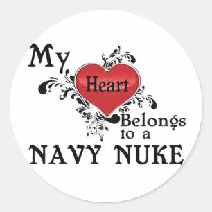 My Heart Belongs to a Navy Nuke Classic Round Sticker