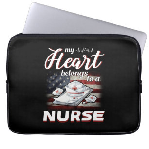 My Heart Belongs To A Nurse Laptop Sleeve