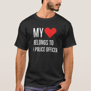 My Heart Belongs To A Police Officer Anniversary Q T-Shirt