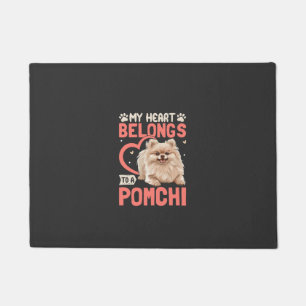 My Heart Belongs To A Pomchi Doormat
