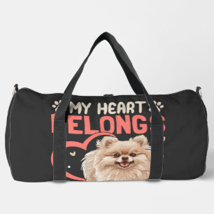 My Heart Belongs To A Pomchi Duffle Bag