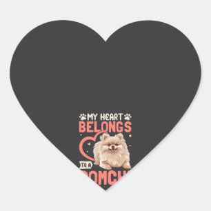 My Heart Belongs To A Pomchi Sticker