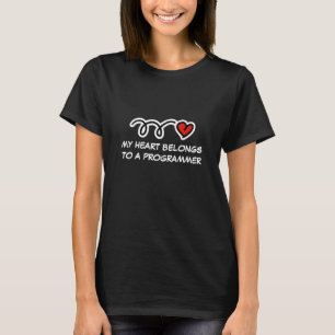 My heart belongs to a programmer   Womens t shirt