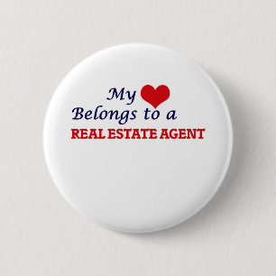 My heart belongs to a Real Estate Agent 6 Cm Round Badge