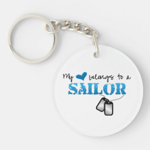 My Heart Belongs To A Sailor Key Ring