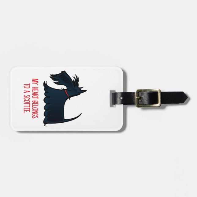 My Heart Belongs to a Scottie. Luggage Tag (Front Horizontal)