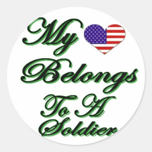 My heart belongs to a Soldier Classic Round Sticker