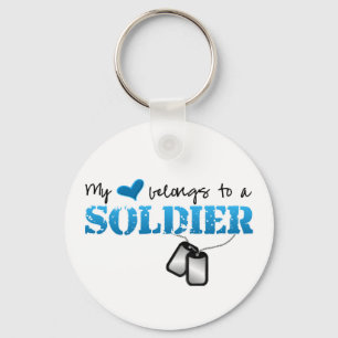 My Heart Belongs To A Soldier Key Ring