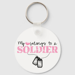 My Heart Belongs To A Soldier Key Ring
