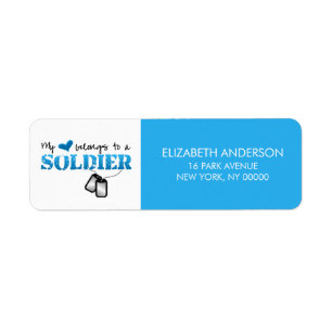 My Heart Belongs To A Soldier Return Address Label
