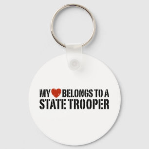 My Heart Belongs To A State Trooper Key Ring