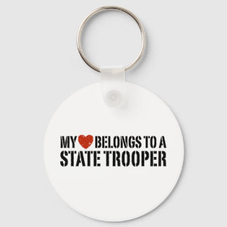 My Heart Belongs To A State Trooper Key Ring