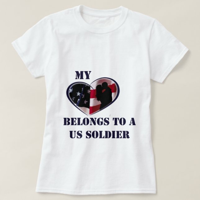 My Heart Belongs to a US Soldier T-Shirt (Design Front)