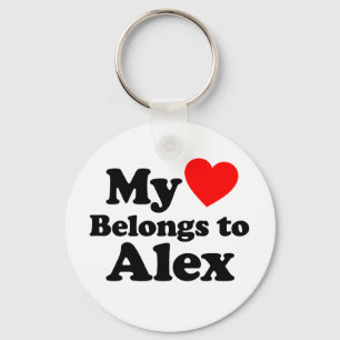My Heart Belongs to Alex Key Ring