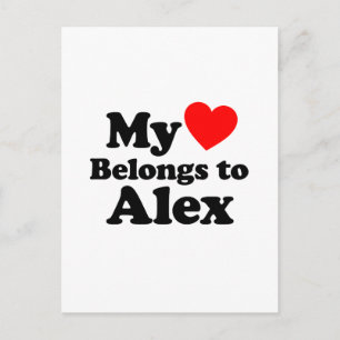 My Heart Belongs to Alex Postcard