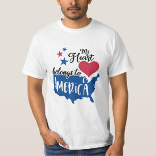 My Heart Belongs to America Patriotic T-Shirt