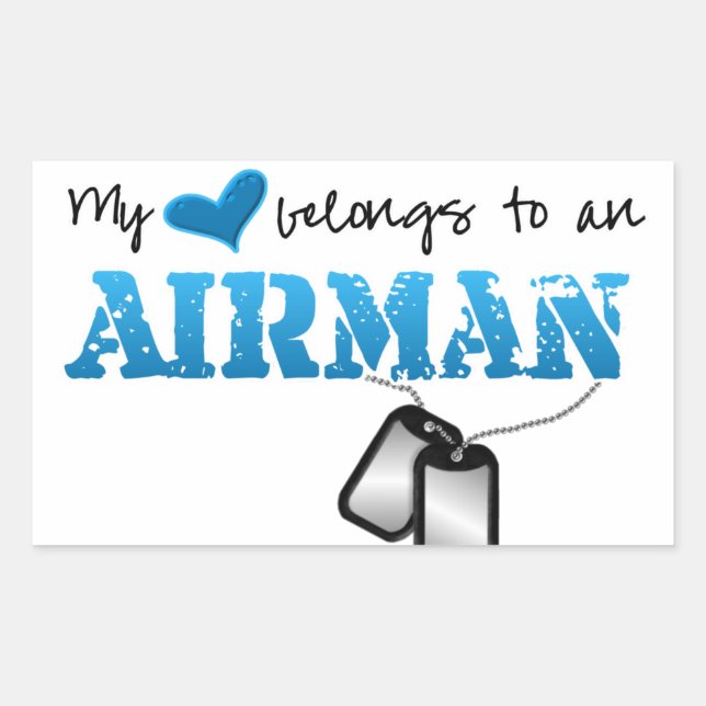 My Heart Belongs to an Airman Rectangular Sticker (Front)
