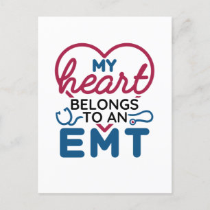 My Heart Belongs to an EMT EMS Wife Girlfriend Postcard