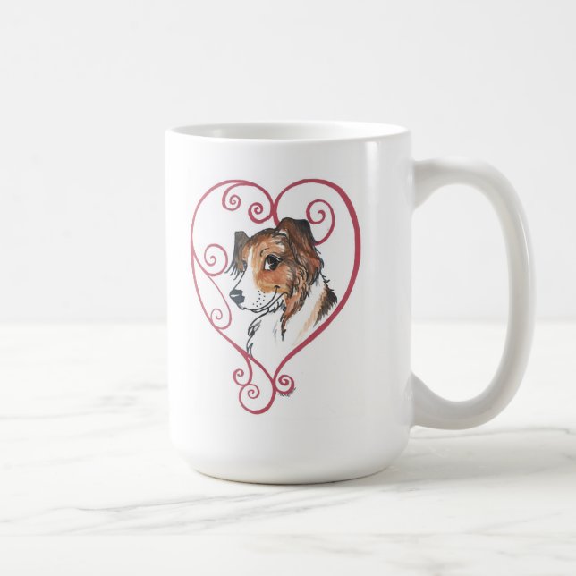 My heart belongs to an English Shepherd Coffee Mug (Right)