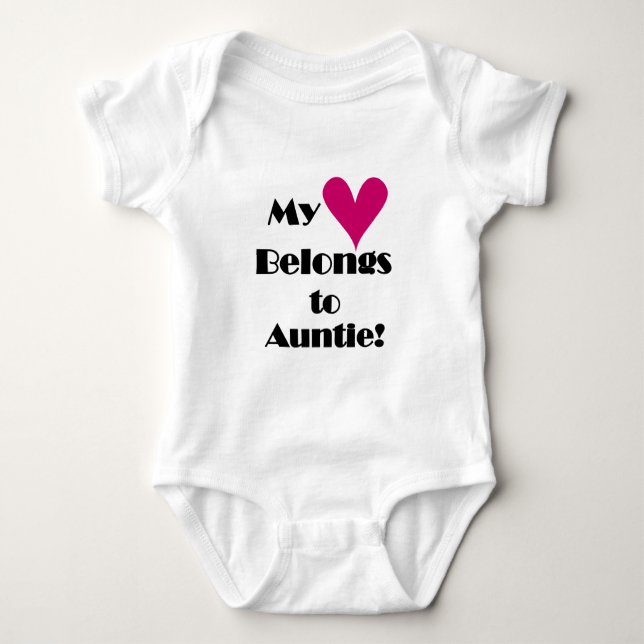 My Heart Belongs to Auntie Baby Bodysuit (Front)
