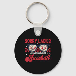 My Heart Belongs To Baseball Lovers Valentines Day Key Ring
