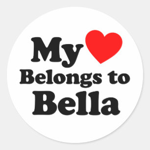 My Heart Belongs to Bella Classic Round Sticker