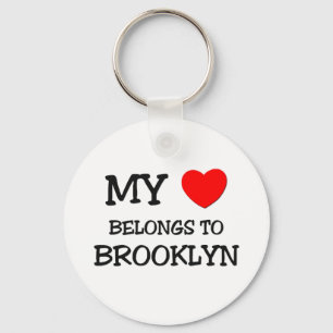 My Heart Belongs To BROOKLYN Key Ring