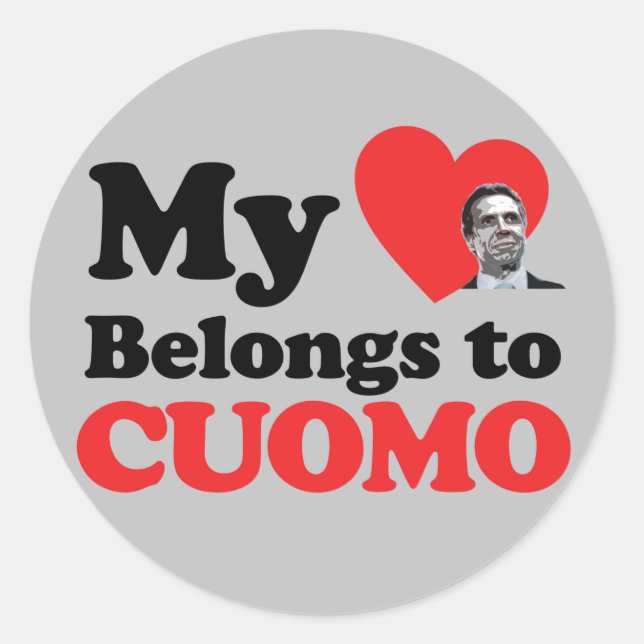 My Heart Belongs to Cuomo Classic Round Sticker (Front)
