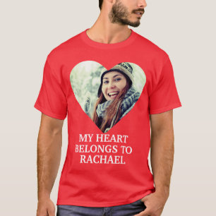 My heart belongs to Custom Name heart photo T-Shirt
