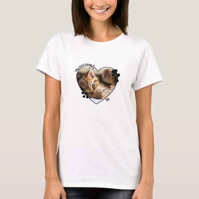 My heart belongs to customised cat T-Shirt (Front)