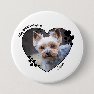 My heart belongs to customized dog T-Shirt 7.5 Cm Round Badge