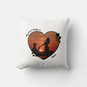 My heart belongs to customized wife anniversary  cushion